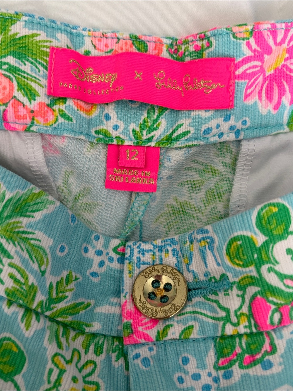Lilly Pulitzer Aqua Tropical Mickey Floral Shorts - Picture 3 of 4